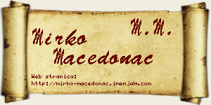 Mirko Macedonac vizit kartica